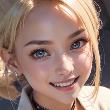 ai girl ain💛金髪ポニーテールの谷間詠師